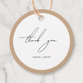 Etiquetas Para Lembrancinhas Simples Moderno Boho Tan Borda Script Negócios