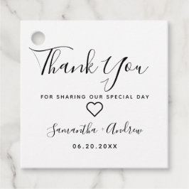 Etiquetas Para Lembrancinhas Simples obrigado preto branco moderno, seu casamen