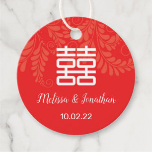 Etiquetas Para Lembrancinhas Sinal de Felicidade Dupla do Casamento Chinês fav