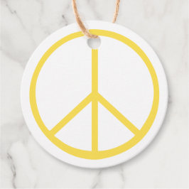 Etiquetas Para Lembrancinhas Sinal de Paz Amarelo Colorido Divertido