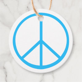 Etiquetas Para Lembrancinhas Sinal de Paz Azul Retro Divertido