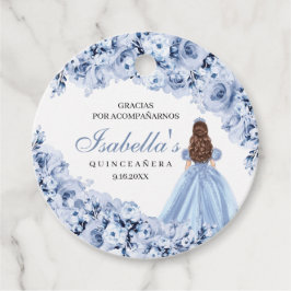 Etiquetas Para Lembrancinhas Sintomas de Favor do Círculo de Quinceanera Floral