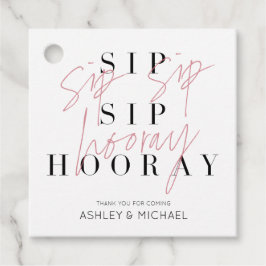 Etiquetas Para Lembrancinhas Sip Sip Hooray Black & White Modern Favor Tags