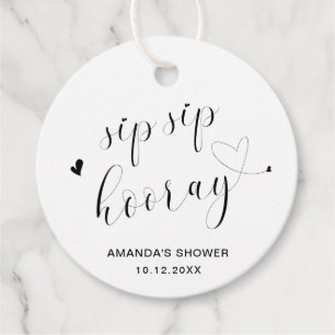 Etiquetas Para Lembrancinhas Sip Sip Hooray Chá de Noiva Simple Heart