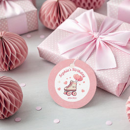 Etiquetas Para Lembrancinhas Skate Roller e Festa de aniversário Rosa