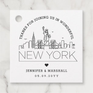 Etiquetas Para Lembrancinhas Skyline Nova York   Favor de Boas-Vindas do Casame