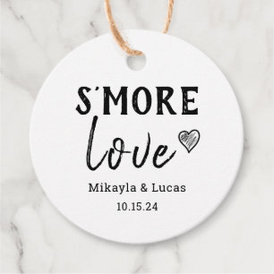 Etiquetas Para Lembrancinhas "S'more Love Heart Rustic Wedding Tags"