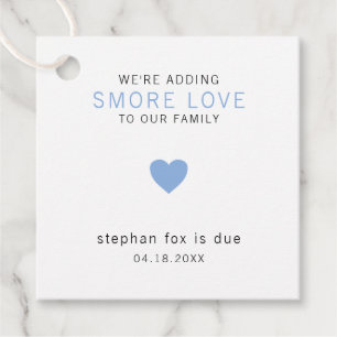 Etiquetas Para Lembrancinhas Smore Love Modern Blue Heart Boy Chá de fraldas