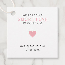 Etiquetas Para Lembrancinhas Smore Love Modern Pink Heart Girl Chá de fraldas
