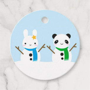 Etiquetas Para Lembrancinhas Snow Bunny & Snow Panda