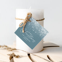 Etiquetas Para Lembrancinhas Snowdrift Winter Blue Merry Christmas