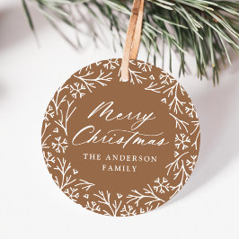 Etiquetas Para Lembrancinhas Snowflake Wreath Gingerpão Elegante Marcas de Pres