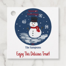 Etiquetas Para Lembrancinhas Snowman Red PERSONALIZE