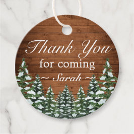 Etiquetas Para Lembrancinhas Snowy Wood & Forest Obrigado Por Ter Vindo Mitzvah