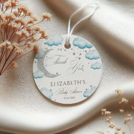 Etiquetas Para Lembrancinhas Sobre o Chá de fraldas do Garoto Azul da Lua Silve