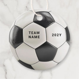 Etiquetas Para Lembrancinhas Soccer Ball Favor Tags | Custom Team Name Gift Tag