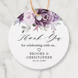 Etiquetas Para Lembrancinhas Sombras de Púrpura Pobre Casamento Floral Moody