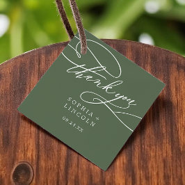 Etiquetas Para Lembrancinhas SOPHIA Woodland Olive Green Casamento Obrigado