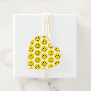 Etiquetas Para Lembrancinhas Sorria Emoji Feliz Amarelo Amarelo Branco Retroced