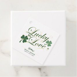 Etiquetas Para Lembrancinhas Sortudo no Amor St Patrick's Chás de Noiva Moderno