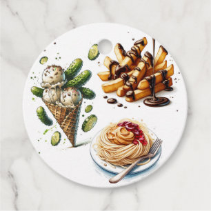 Etiquetas Para Lembrancinhas Sorvete e picles Chá de fraldas de desejos estranh