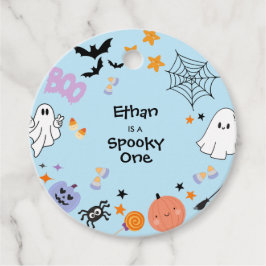 Etiquetas Para Lembrancinhas "Spooky One Blue Halloween Favor Tags"