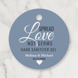 Etiquetas Para Lembrancinhas Spread Love Not Germs Sanitizer Casamento Dusty Bl