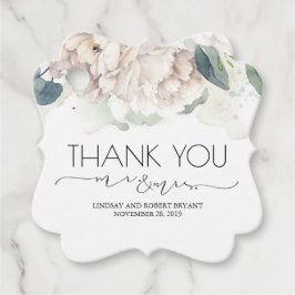 Etiquetas Para Lembrancinhas Sr. e Sra. White Floral Obrigado