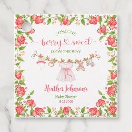Etiquetas Para Lembrancinhas Strawberry Berry Sweet Clothesline Chá de fraldas