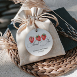 Etiquetas Para Lembrancinhas Strawberry Bow 1st Birthday Thank You