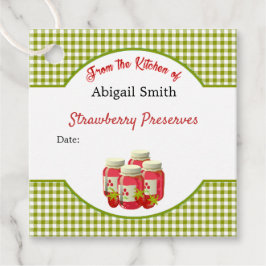 Etiquetas Para Lembrancinhas Strawberry Gingham Canning Jar Hang Tag