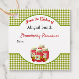Etiquetas Para Lembrancinhas Strawberry Gingham Canning Jar Hang Tag
