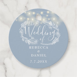 Etiquetas Para Lembrancinhas String Lights Floral Dusty Blue Weding