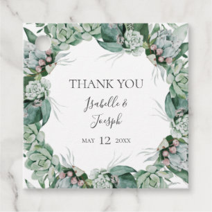 Etiquetas Para Lembrancinhas Succulent Greenery Obrigado Marcas Favoráveis