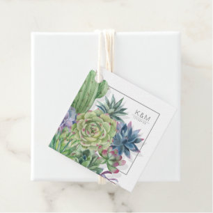 Etiquetas Para Lembrancinhas Succulents e faísca que Wedding ID515 verde