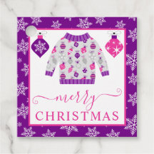 Suéter de Natal Rosa e Roxo Fofo