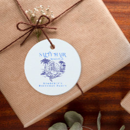 Etiquetas Para Lembrancinhas Summer Birthday Coastal Mermaid Blue Cowgirl  