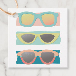Etiquetas Para Lembrancinhas Summer Sunglass Trio Coral