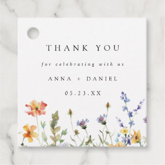 Etiquetas Para Lembrancinhas Summer Wildflower Field Wedding Favor Tags