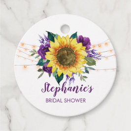 Etiquetas Para Lembrancinhas Sunflower Purple Floral Obrigado Chá de panela