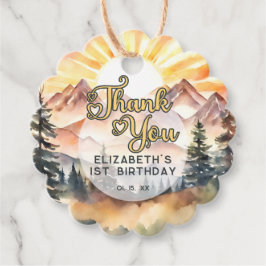 Etiquetas Para Lembrancinhas Sunshine Nature Mounts Festa de aniversário Obriga