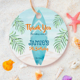 Etiquetas Para Lembrancinhas Surfing tropical de verão no oceano de praia