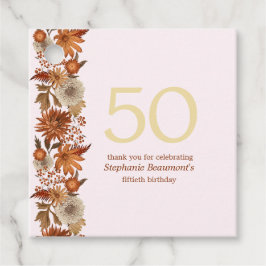 Etiquetas Para Lembrancinhas Surpresa da Flor de outono das mulheres 50º aniver