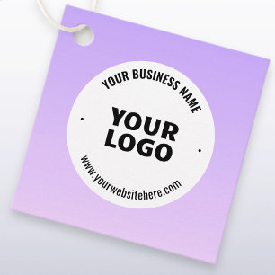 Etiquetas Para Lembrancinhas Sutil Mole Roxo e Logotipo para sua empresa