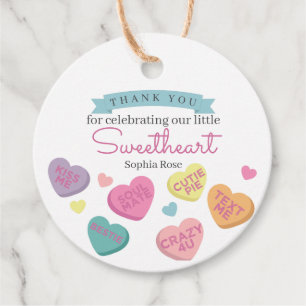 Etiquetas Para Lembrancinhas Sweetheart Candy Birthday ou Chá de fraldas Favor