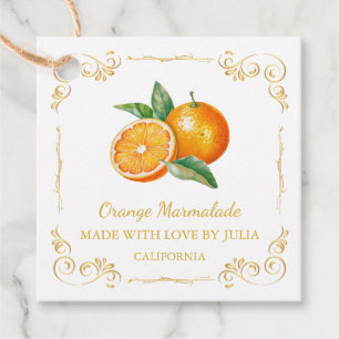 Etiquetas Para Lembrancinhas Tag de Bloqueio Laranja Marmalade Quadrada da Casa