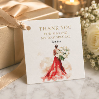 Etiquetas Para Lembrancinhas Tag de Favor de Aniversário de Vestido Vermelho Lu