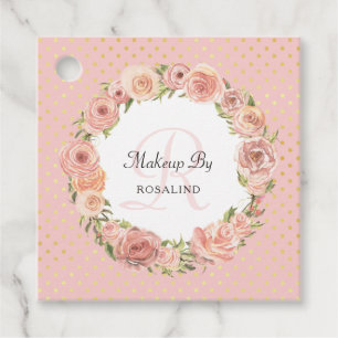 Etiquetas Para Lembrancinhas Tag florais do cair do rosa Dourado cor-de-rosa