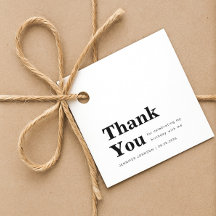 Tags de Aniversário Preto e Branco Minimalista Mod
