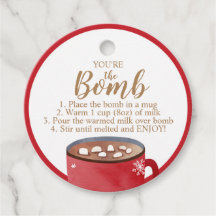 Tags de bomba de chocolate quente Você é o Cacau-B